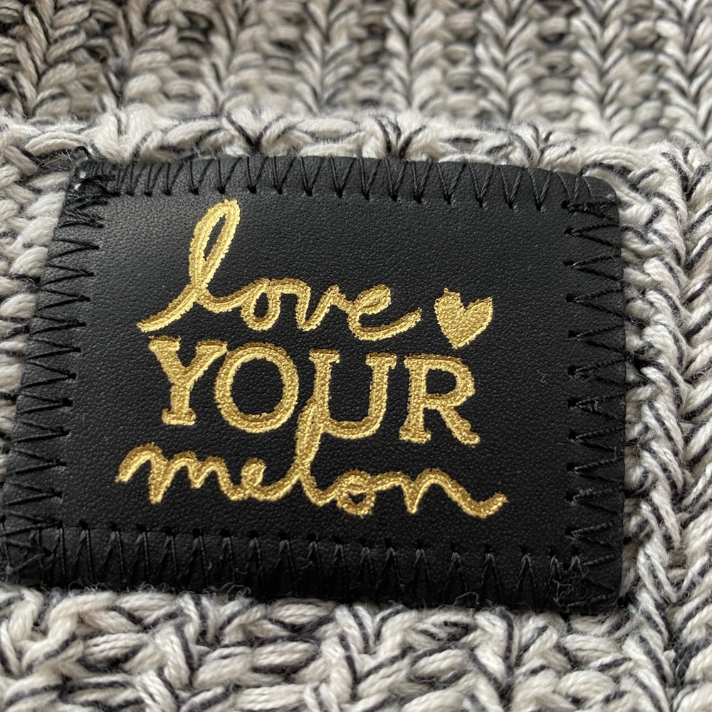 Love Your Melon Black Speckled Gold Foil Beanie - Picture 4 of 7